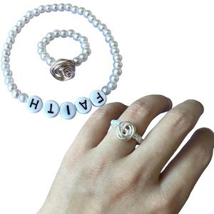 All Handmade faith bracelet and ring. Made in AZ,USA